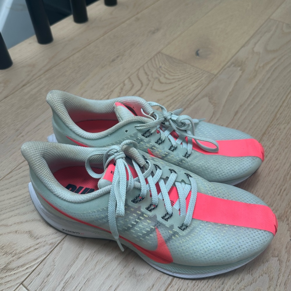 Nike Women's Zoom X Pegasus 35 Turbo Athletic Shoes - Gray and Pink